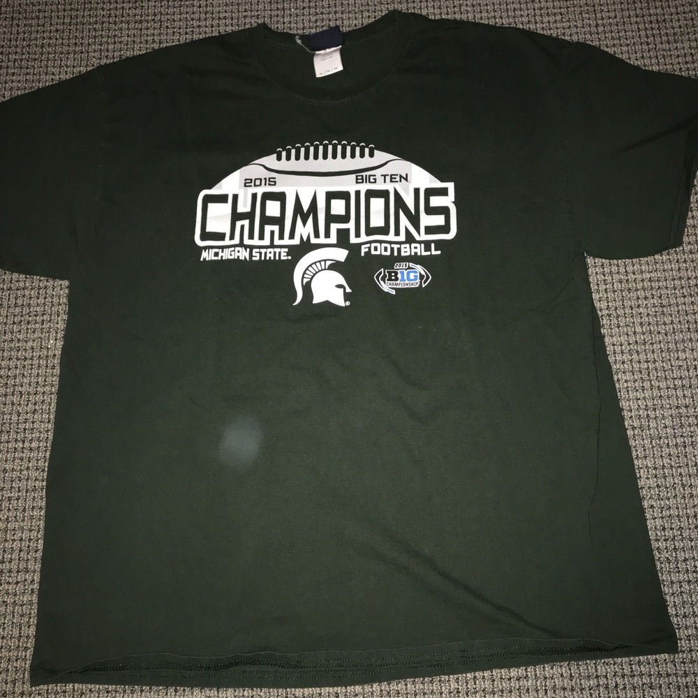 Michigan State Spartans‎ 2015 Big Ten Champs Football Tee Shirt Adult Green XL